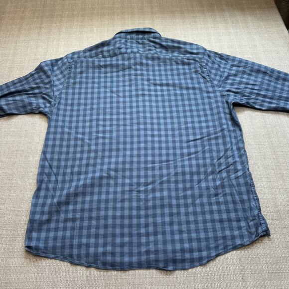 Faherty Shirt Mens XXL Blue Check Button Long Sleeve Lightweight Casual‎ Comfort - Picture 4 of 8